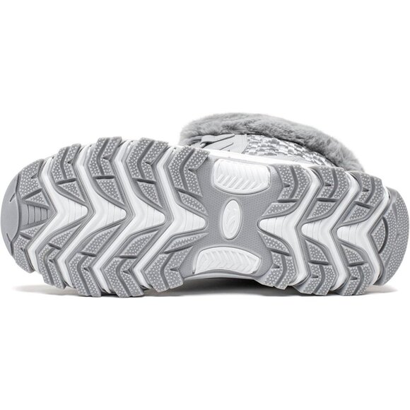 HOBIBEAR Women Waterproof Winter Snow Boots Gray Fur Lined Insulated Warm Shoes - Picture 7 of 7